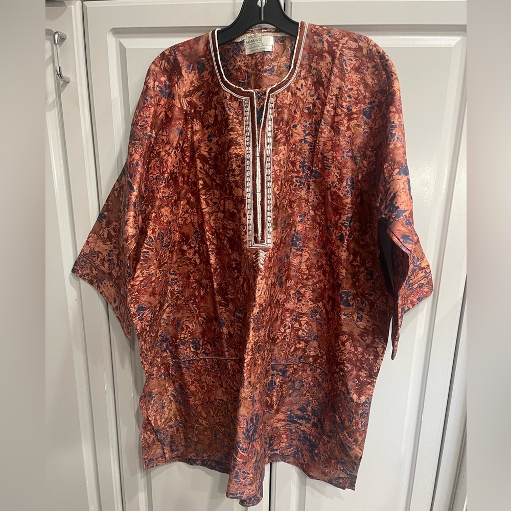 ADAUGO BUBU Design Nigerian Made Men's Traditional Patterned Shirt, Sz XL (A019)